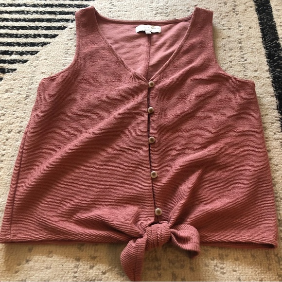 Madewell Texture & Thread Button Front Tie Tank Top - Picture 3 of 5